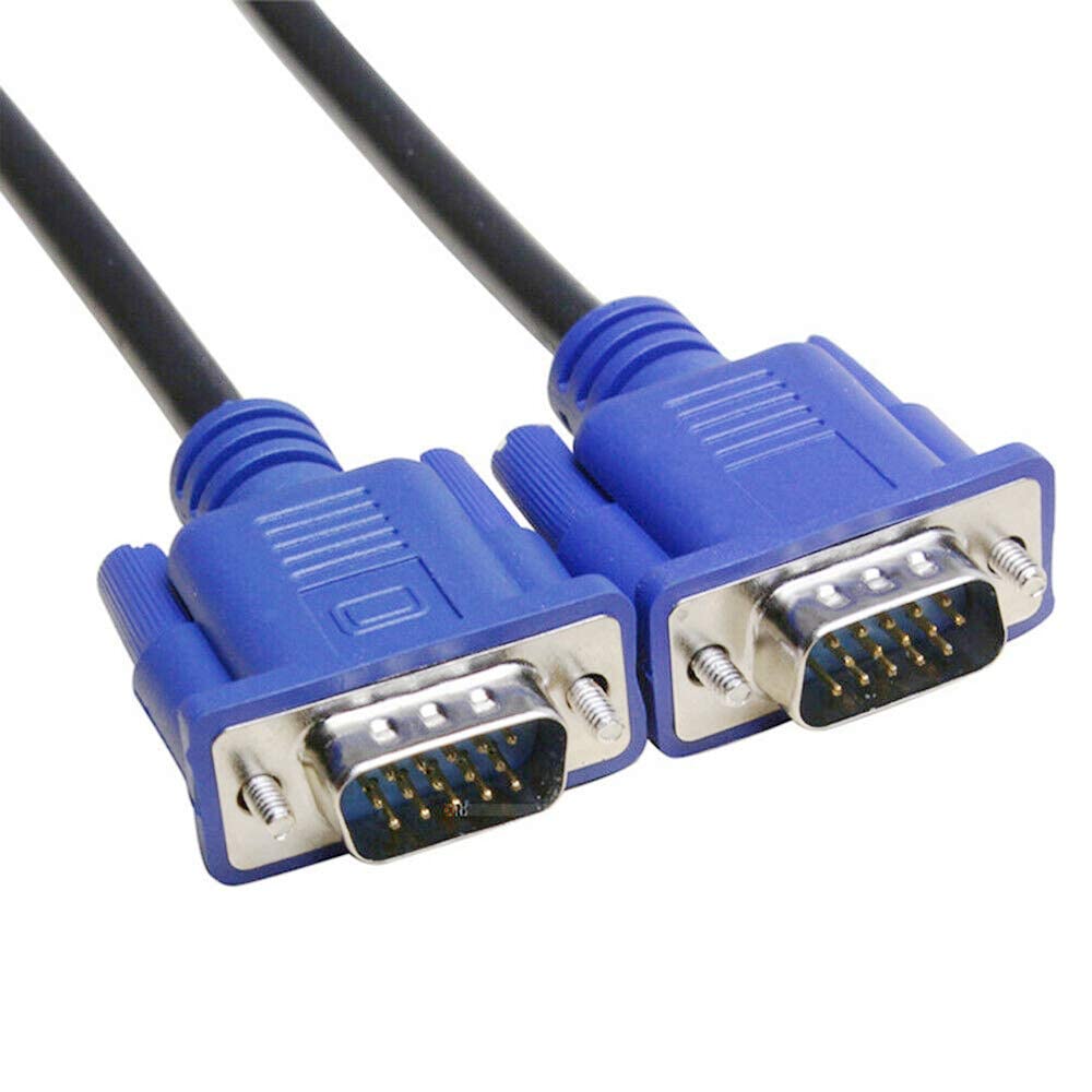 1.5 Meter Computer VGA Cable Male to Male Monitor Cable Connector Ideal for PC, Laptops, TVs, Projectors, and Gaming Consoles VGA Plug Port – 1.5M, Black and Blue