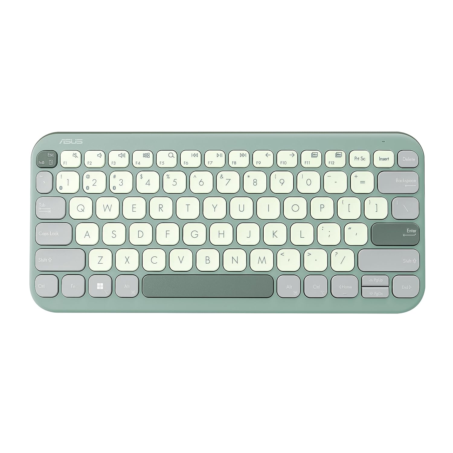 ASUS Marshmallow Kw100 Keyboard, Supports Up to 3 Devices, 1.6Mm Key Travel, Scissor Keys, Compact & Lightweight Keyboard, Bluetooth (Color – Green Tea Latte) ASUS Marshmallow Kw100 Keyboard, Supports Up to 3 Devices, 1.6Mm Key Travel, Scissor Keys, Compact & Lightweight Keyboard, Bluetooth (Color – Green Tea Latte)