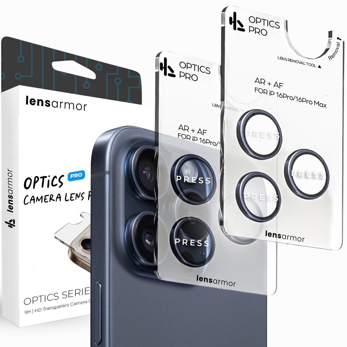 Compatible with iPhone 15 Pro / 15 Pro Max Blue Titanium Camera Lens Protector (2-Pack) – Premium 9H Tempered Glass, Military-Grade Anti-Scratch, Alignment Frame for Effortless Installation