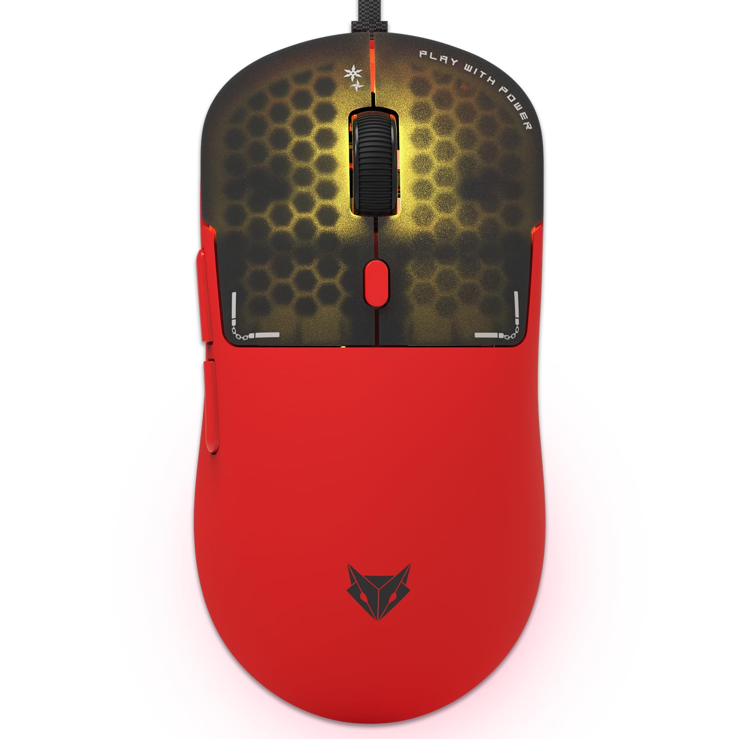 EvoFox Phantom Air Ultra Lightweight Gaming Mouse | Upto 1000Hz Polling Rate, 7000 FPS, 12800 DPI | Honeycomb RGB Lighting | Fully Programmable with Windows Software & On-Board Memory | Red