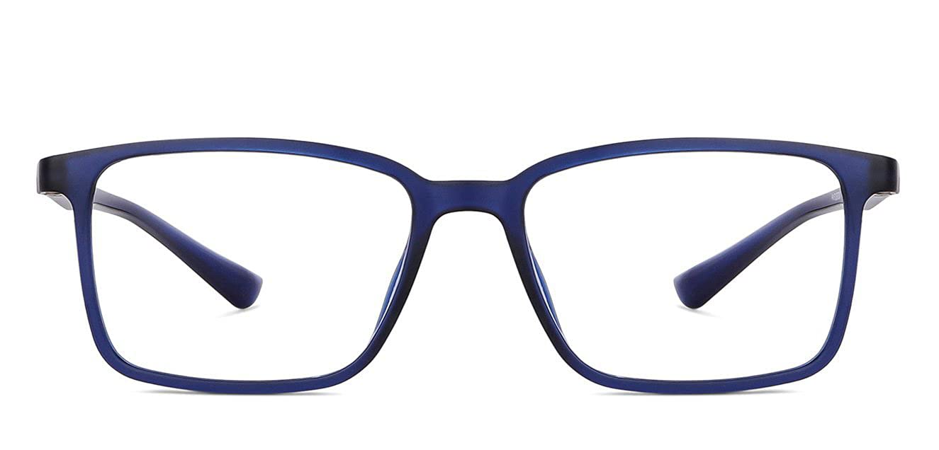 LENSKART BLU | Zero Power Blue Cut Computer Glasses | Anti Glare, Lightweight & Blocks Harmful Rays | 100% UV Protected | Full Rim Rectangular | For Men & Women | Large | LB E13737