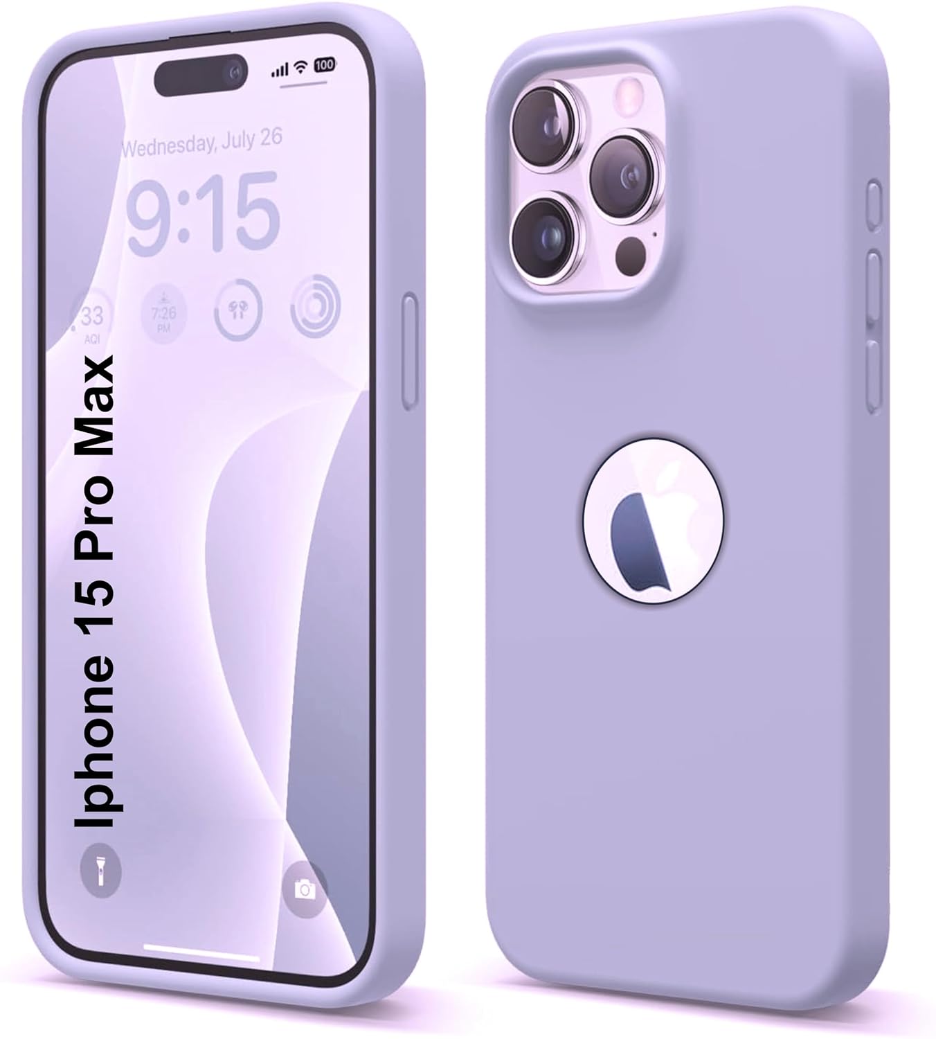 Liquid Silicone Case for iPhone 15 Pro Max 6.7-Inch, Logo Cut Silky-Soft Touch Full-Body Protective Phone Case, Shockproof Back Cover for iPhone 15 Pro Max (Pigeon Blue)