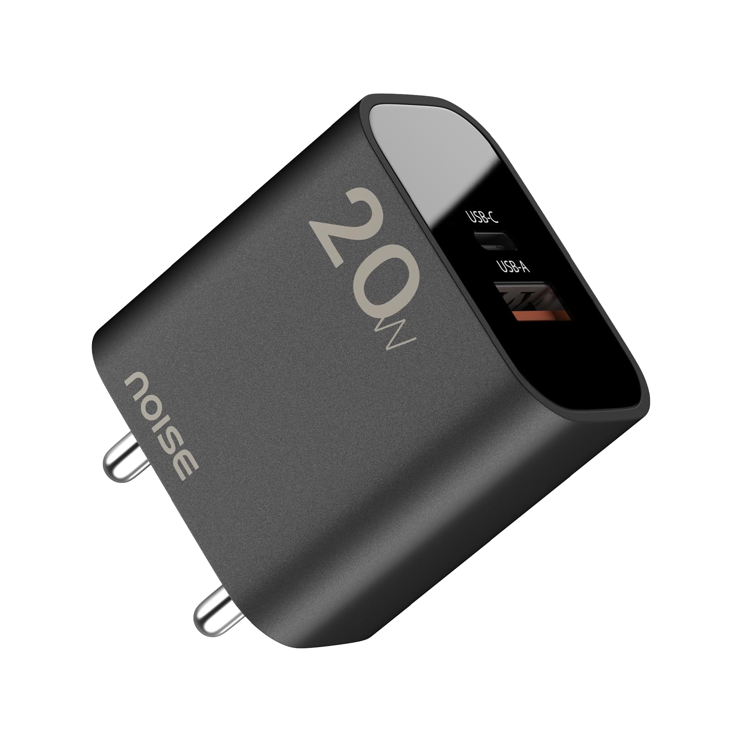 Noise Power Series 20W Fast Charger with 2 Ports (USB-C & USB-A), Overheat/Overcharge Protection, Universal Fast Charging Adapter for iPhone, iPad, Android, Smartwatches & TWS (Infinite Black)