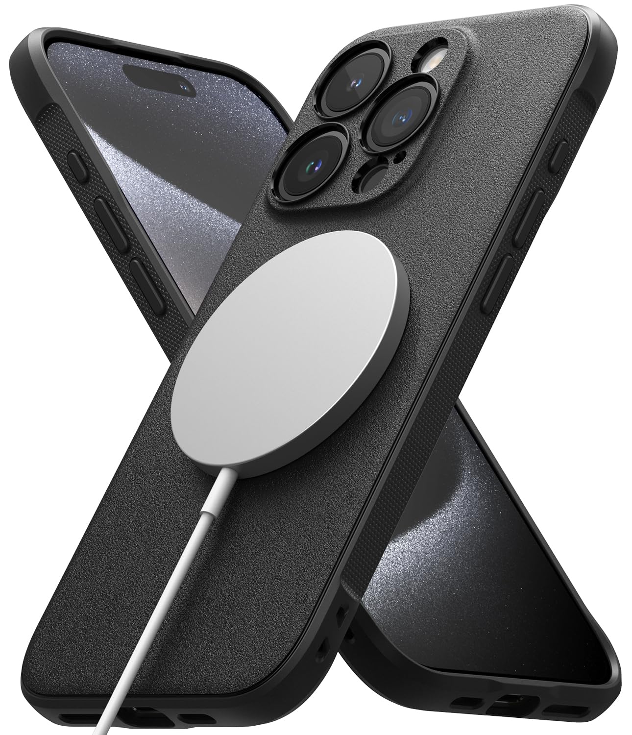 Ringke Onyx Magnetic Compatible with iPhone 15 Pro Max Case Cover [Powerful Magnetic] Military-Grade Protection TPU Shockproof Rugged Bumper Full Protection iPhone 15 Pro Max Back Cover – Black