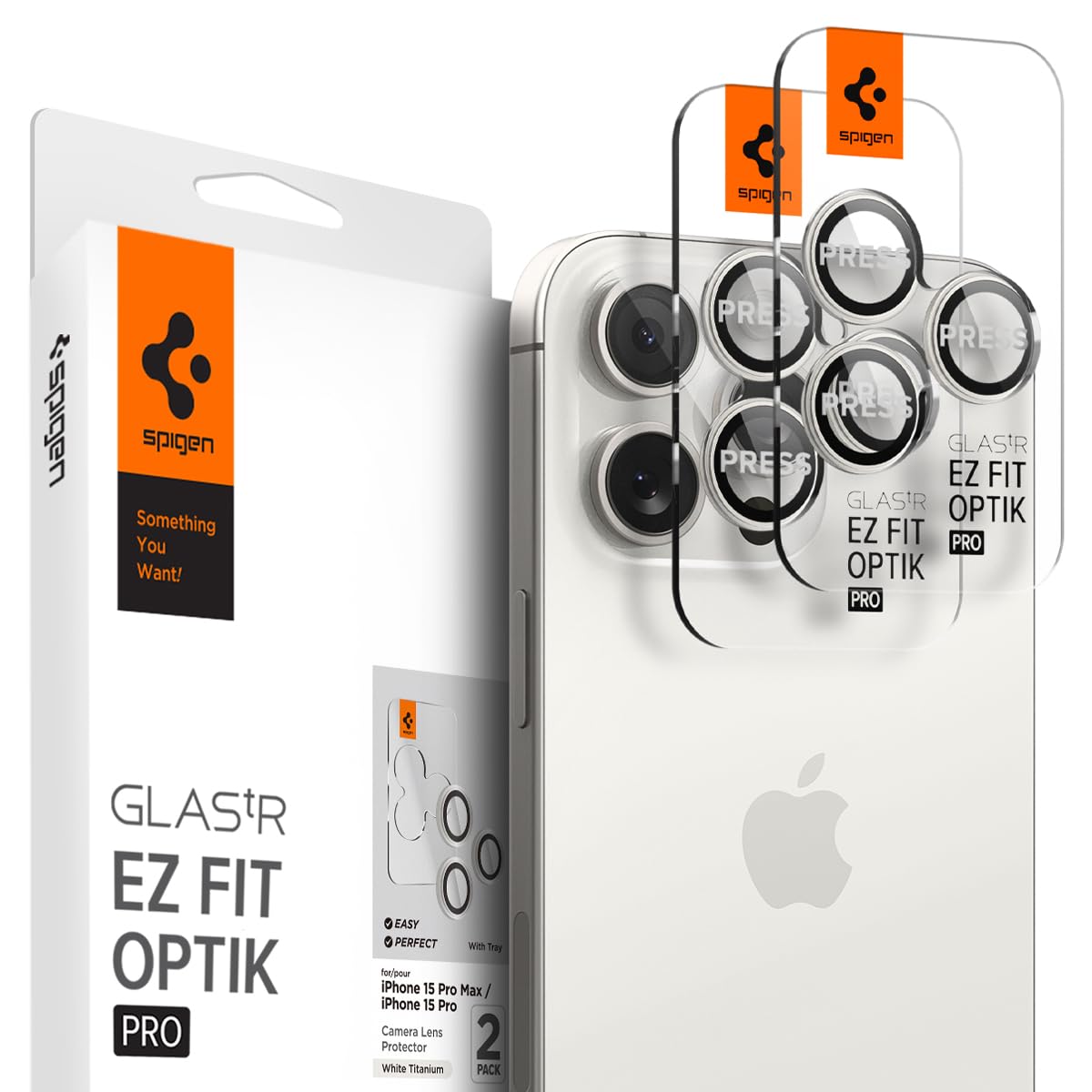 Spigen EZ Fit Optik Pro Tempered Glass Camera Lens Protector Guard for iPhone 16 Pro / 16 Pro Max / 15 Pro / 15 Pro Max / 14 Pro / 14 Pro Max (White Titanium) – 2 Pack Spigen EZ Fit Optik Pro Tempered Glass Camera Lens Protector Guard for iPhone 16 Pro / 16 Pro Max / 15 Pro / 15 Pro Max / 14 Pro / 14 Pro Max (White Titanium) – 2 Pack