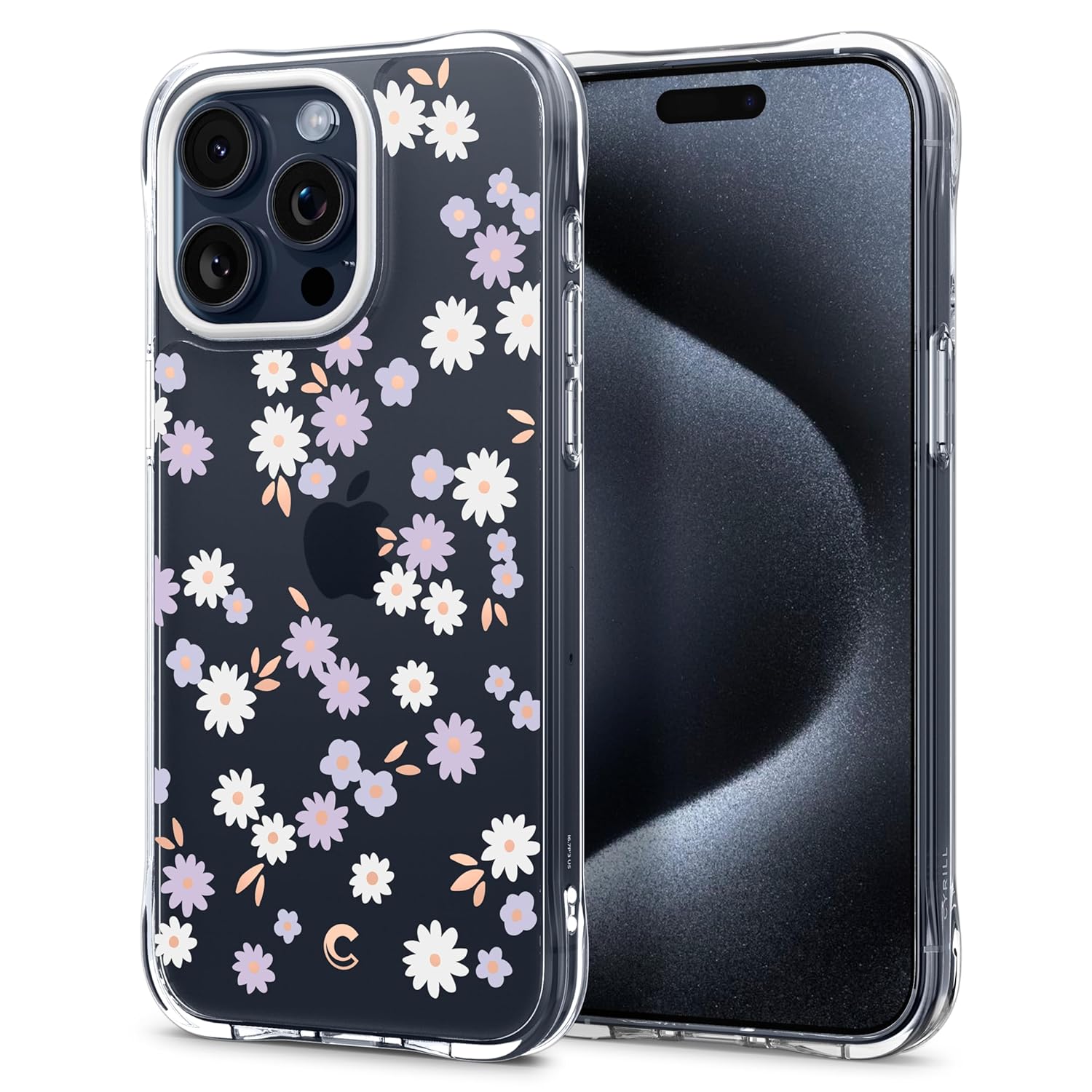 Spigen TPU+PC Cyrill Cecile For iPhone 15 Pro Case, Transparent Floral Print iPhone 15 Pro Back Cover – Dream Daisy