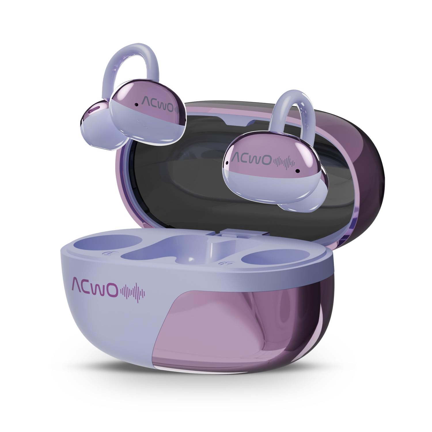 ACwO DwOTS Flow Open-Ear Earbuds | X-Fidelity Sound | AI-ENC Mic | Dual Mode (Music & Gaming) | 50H Playtime | Fast Charging | IPX5 | Bluetooth 5.3 – Iris Purple
