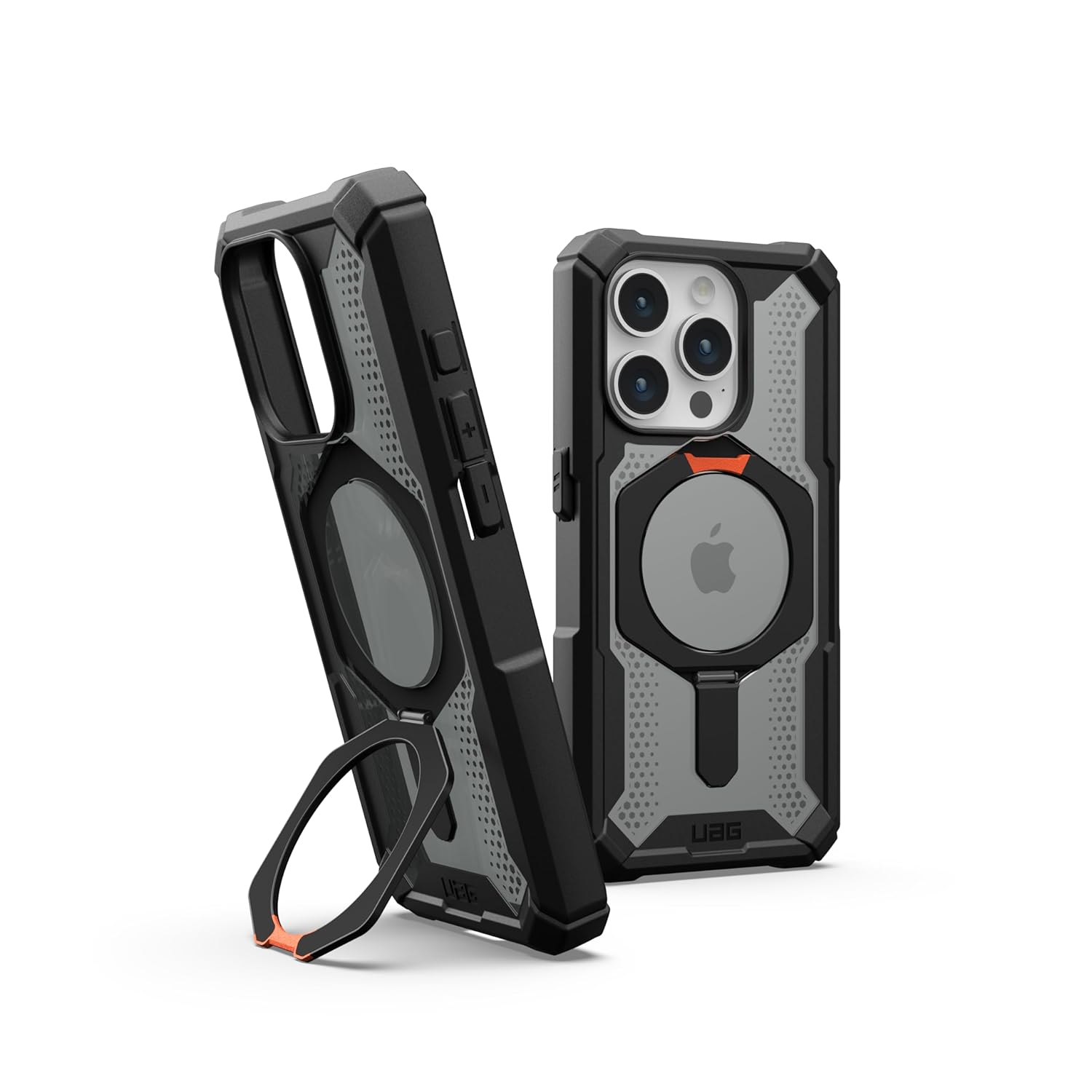 Urban Armor Gear Thermoplastic Polyurethane Plasma Xte Mag-Safe Compatible,Rugged Lightweight Slim Shockproof Protective Case/Cover Designed For iPhone 15 Pro (6.1-Inch) (2023) – Black/Orange