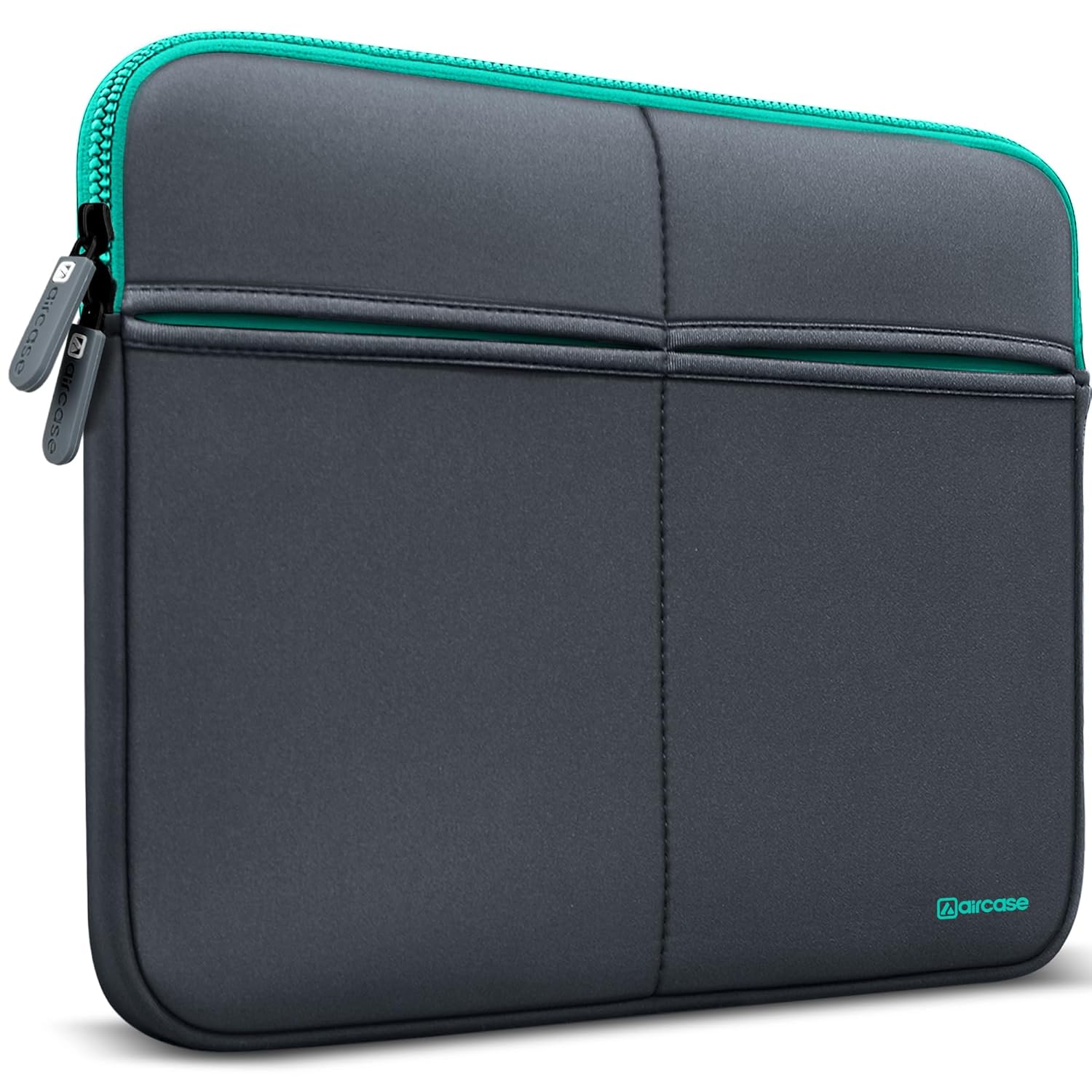 AirCase Premium Laptop Bag with 6 Pockets fits Upto 15.6″ Laptop/MacBook, Wrinkle Free, Padded, Waterproof Light Neoprene case Cover Sleeve Pouch, for Men & Women, Grey- 6 Months Warranty