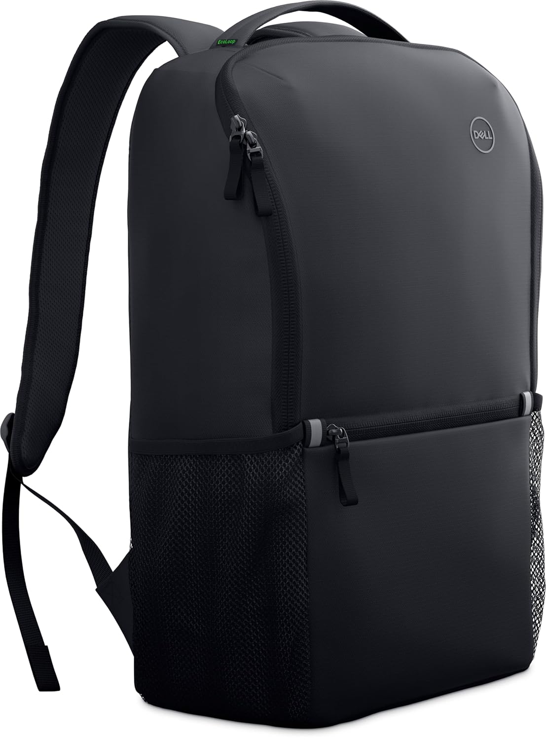 Dell 15″ EcoLoop Essential Backpack-Black (CP3724), 20L Capacity, Water Bottle Holder, Water Resistant, Zippered Front Pocket, Reflective Elements, Foam Padded Laptop Compartment-Part Code: 460-BCTS