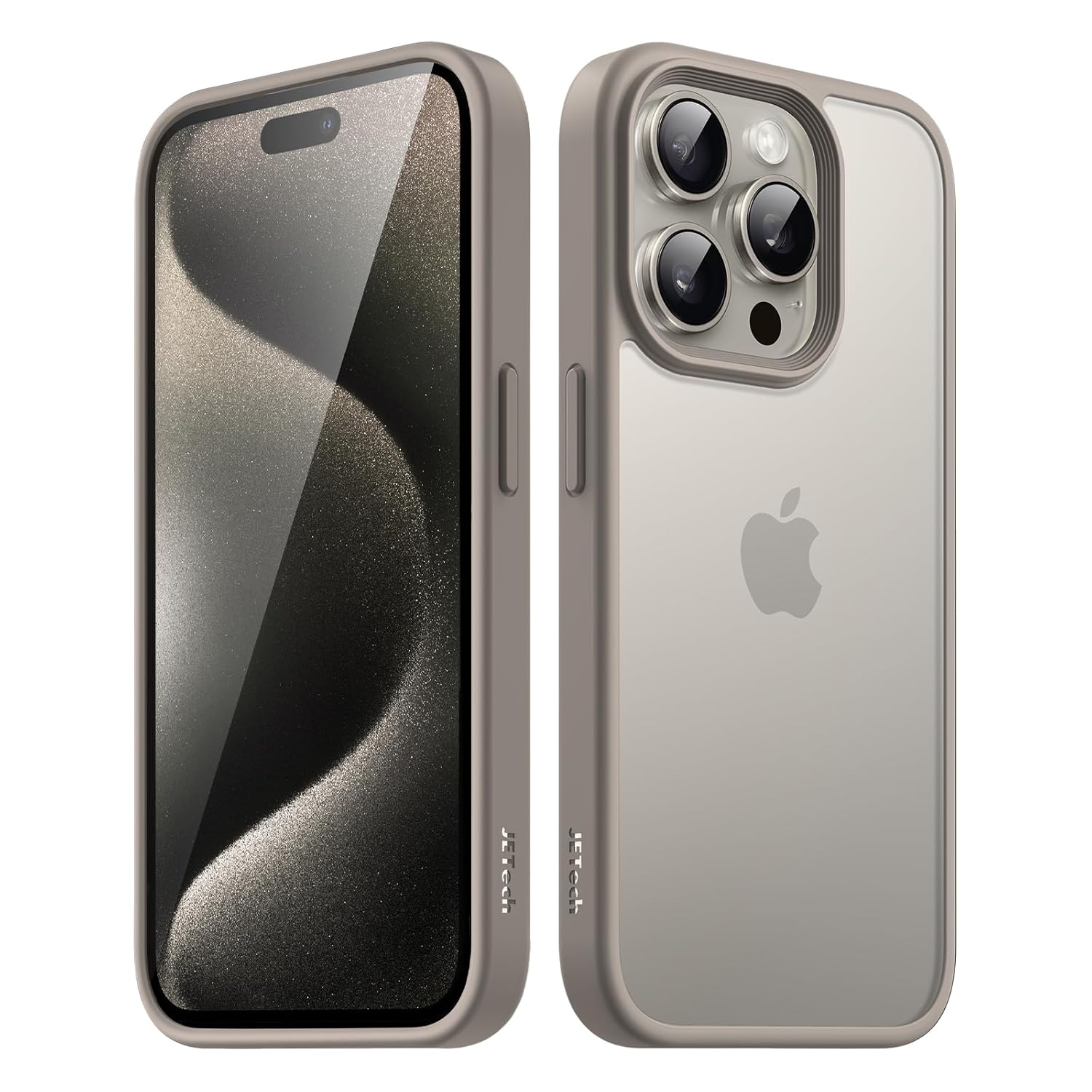 JETech Matte Cover Case for iPhone 15 Pro 6.1-Inch, Shockproof Military Grade Drop Protection, Frosted Translucent Back Phone Cover, Anti-Fingerprint (Natural Titanium) JETech Matte Cover Case for iPhone 15 Pro 6.1-Inch, Shockproof Military Grade Drop Protection, Frosted Translucent Back Phone Cover, Anti-Fingerprint (Natural Titanium)