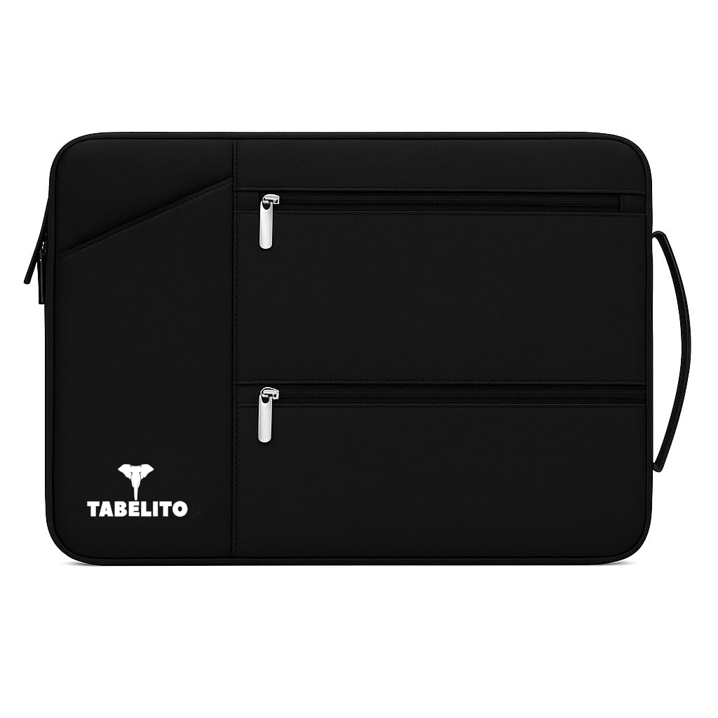 Tabelito Polyester Hybrid Laptop Bag Sleeve Case Cover Pouch for 14 Inch(35Cm) Laptop Apple/Dell/Lenovo/Asus/Hp/Samsung/Mi/MacBook/Ultrabook/Thinkpad/Ideapad/Surfacepro (Black)