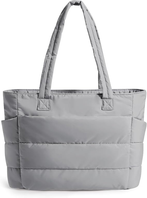Tote Bag for Woman | Lightweight Puffy Shoulder Handbag with Multi Compartment | Travel, Office, Gym & Daily Use | Durable Taslan Fabric