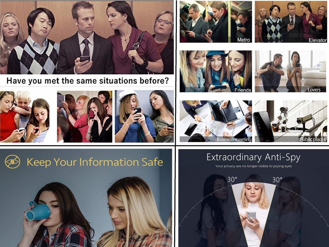 WHITBULL 2Pack 11D Glass Anti-Spy Anti-Fingerprint Screen Protector Screen Guard Compatible with iPhone 15 Pro (6.1 Inch) Privacy Screen (2Pack)