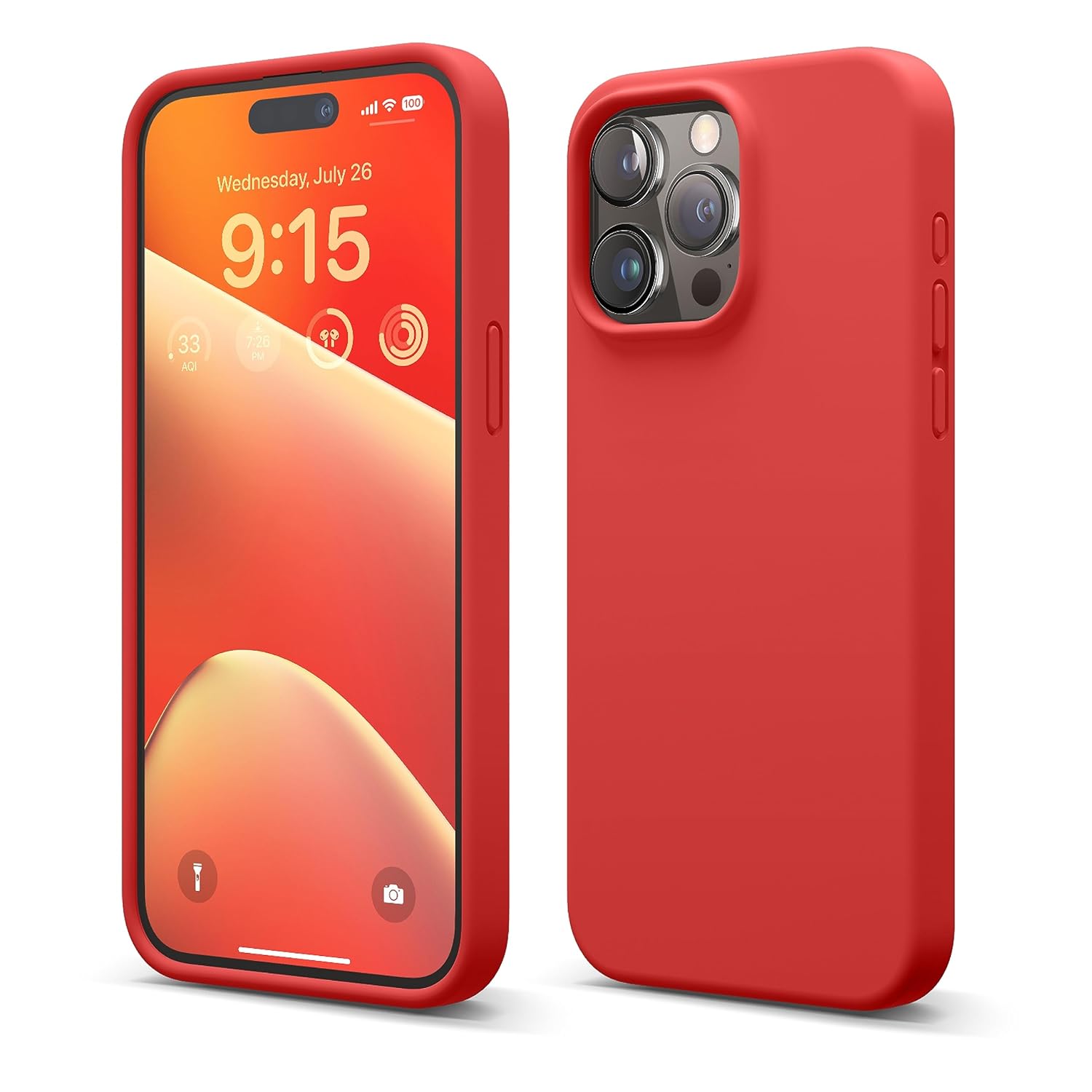 elago Compatible with iPhone 15 Pro Max Case, Liquid Silicone Case, Full Body Protective Cover, Shockproof, Slim Phone Case, Anti-Scratch Soft Microfiber Lining, 6.7 inch (Red)