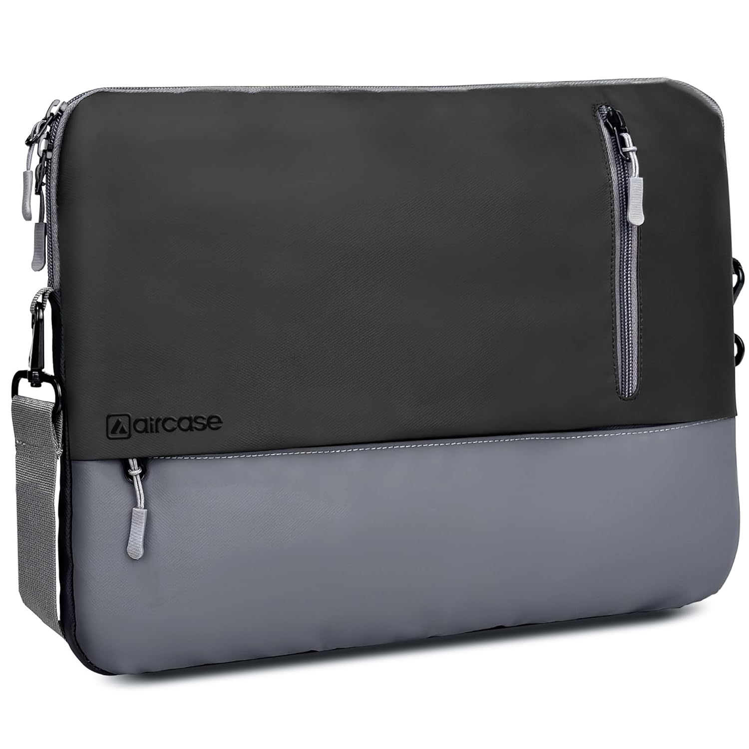 AirCase 13.3 Inch Laptop Sleeve Case Cover with Shockproof Foam Padding| Slim & Water-Resistant PU Leather with Front Pocket, Luggage Belt & Premium Zipper Closure for Office, College & Travel