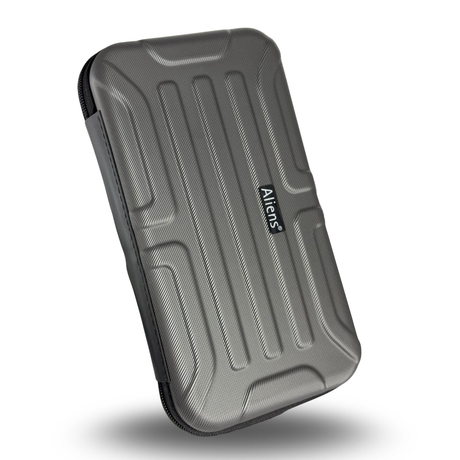 Aliens Large Travel Gadget Organiser Case Bag, Hardshell ABS Material, Shockproof, Water-Resistant Travel Storage Pouch for HDD/SSD, Gadget Organiser, Cable,Charger,Smartphone,airpods,Power Bank-Grey