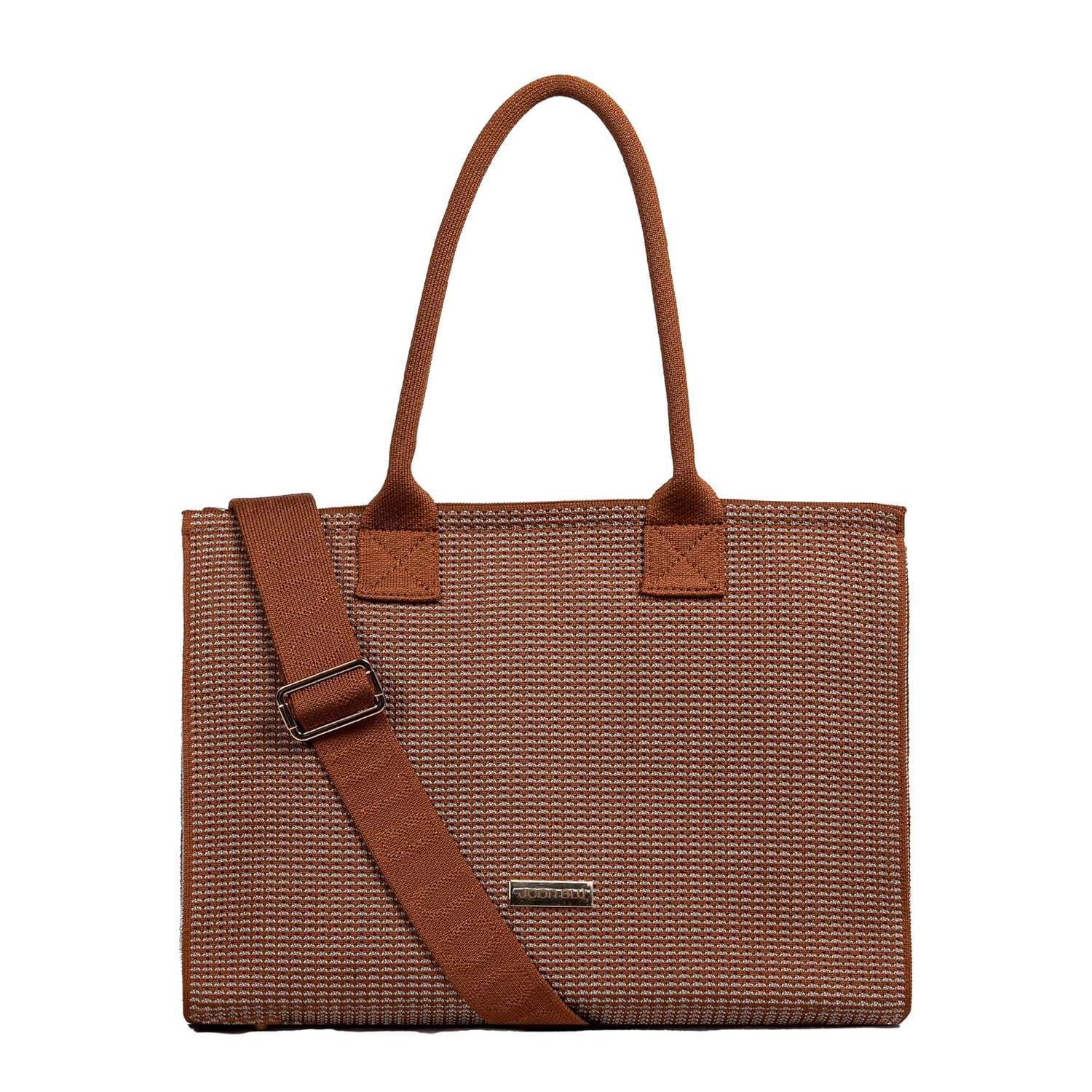 Grandeur Laptop Tote Bag for Women & Girls with detachable crossbody strap | Stylish, Spacious, & Multi-Functional w/ 14 inch Laptop Compartment & Bottle Holder Strap