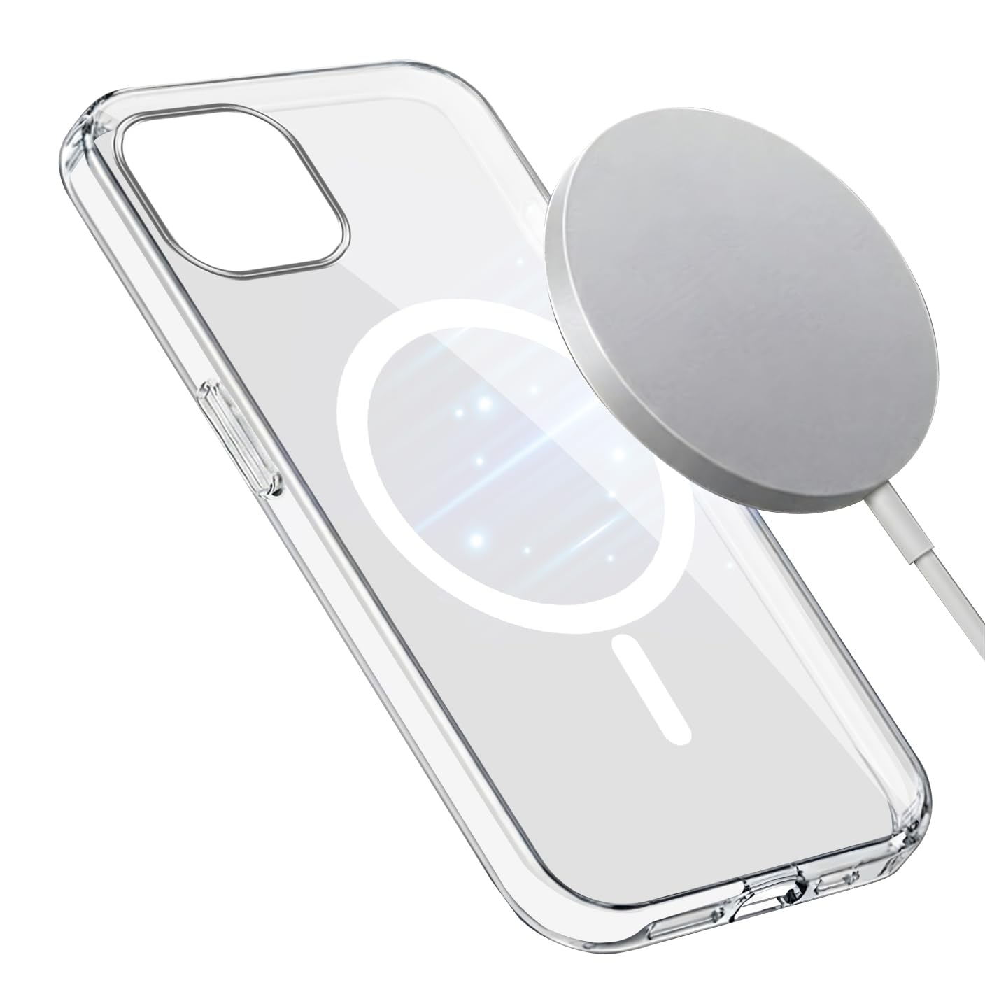 Jkobi Lifetime Anti-Yellow MagSafe Compatible Clear Back Case Cover for Apple iPhone 14 (Sleek Hard Crystal | Camera Protection and Shockproof)