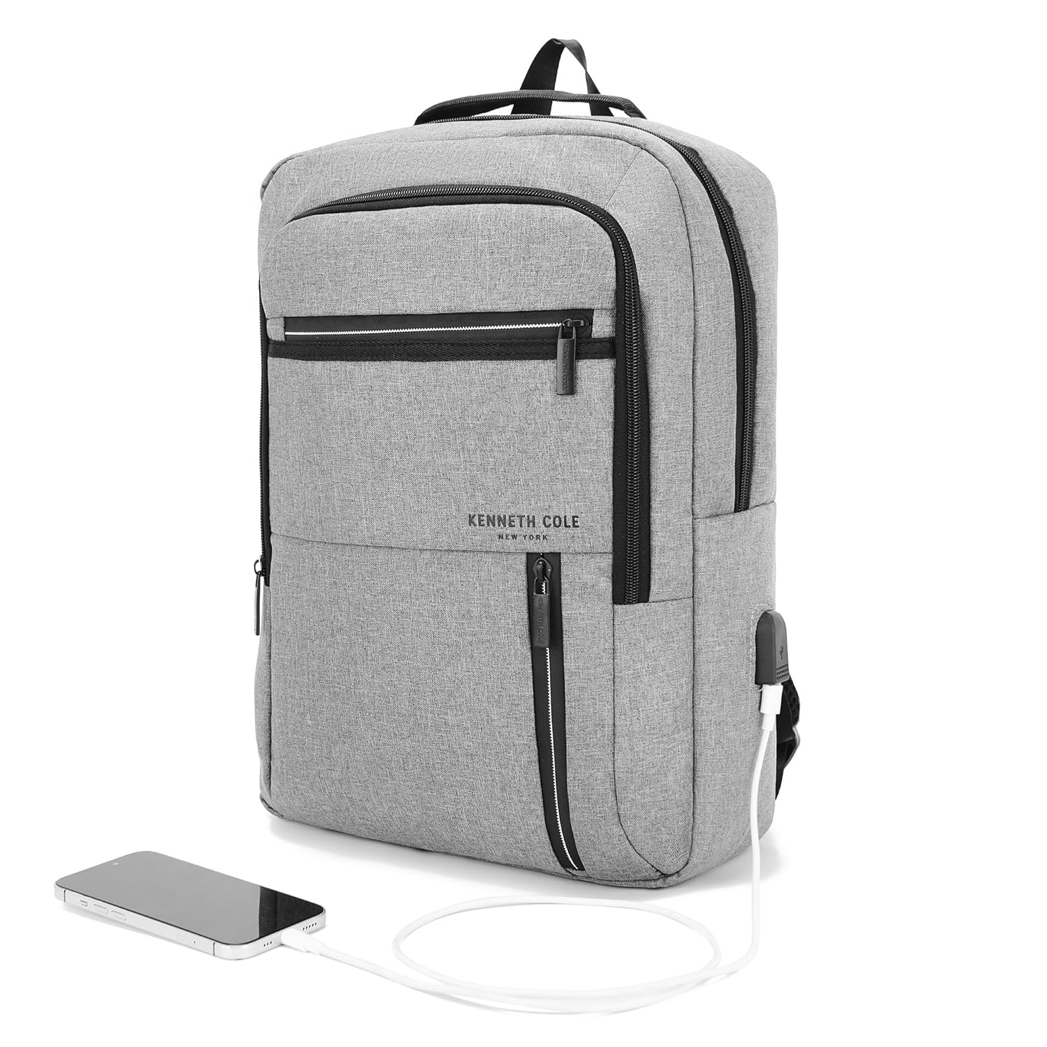KENNETH COLE Unisex Laptop Backpack, Stylish & Modern Design Business Bag with A Unique Usb Charging Port Feature