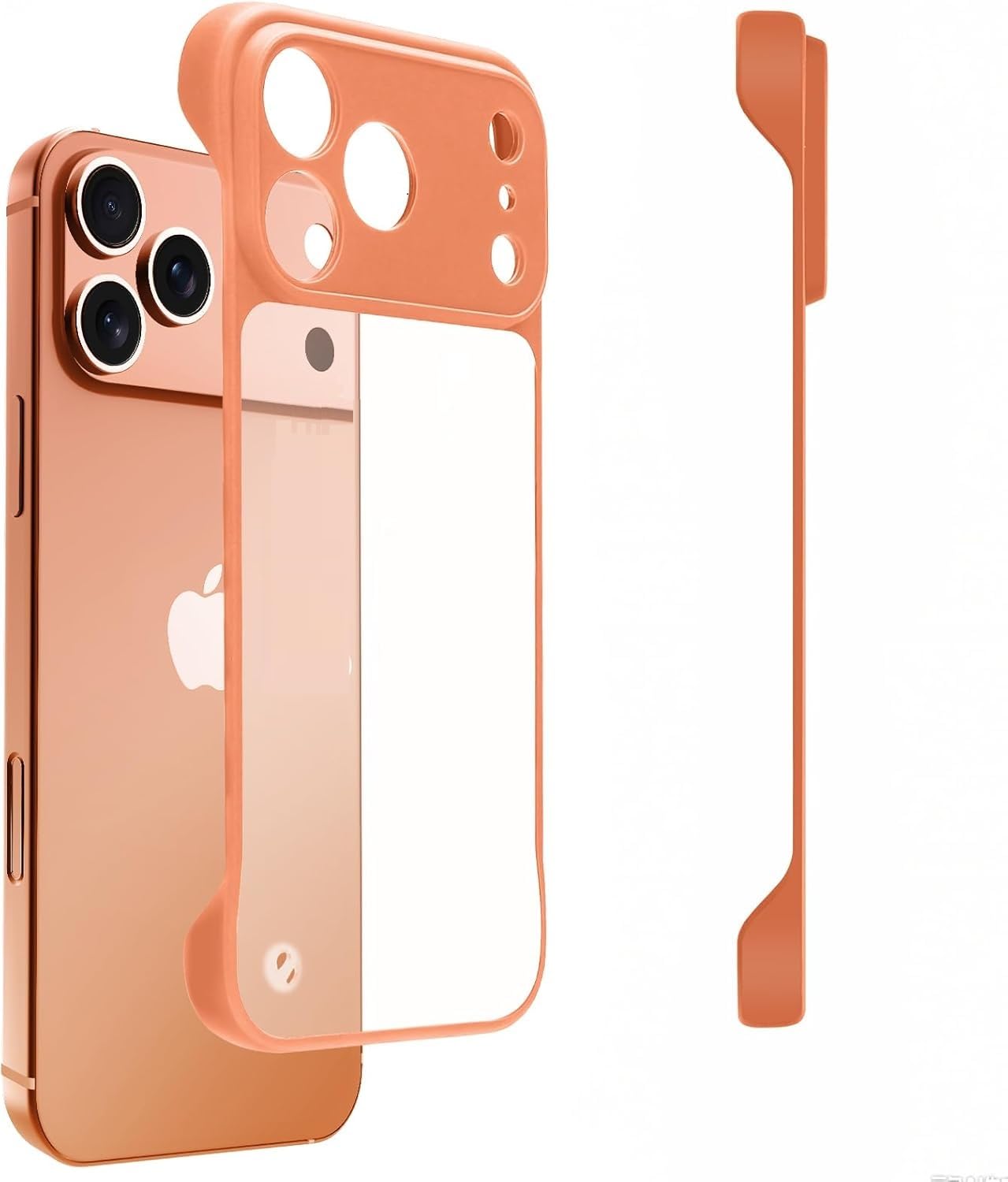 REALCASE Compatible with iPhone 17 Pro Max Back Cover Case | Stylish Frameless Matte Hard Skin | Soft TPU Shock Proof Bumper Back Cover Case for iPhone 17 Pro Max (Orange)