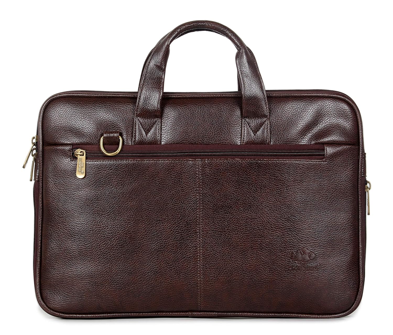 THE CLOWNFISH Unisex-Adult Cadmus Faux Leather Slim Expandable 15.6 Inch Laptop Messenger Bag Laptop Briefcase (Dark Brown)