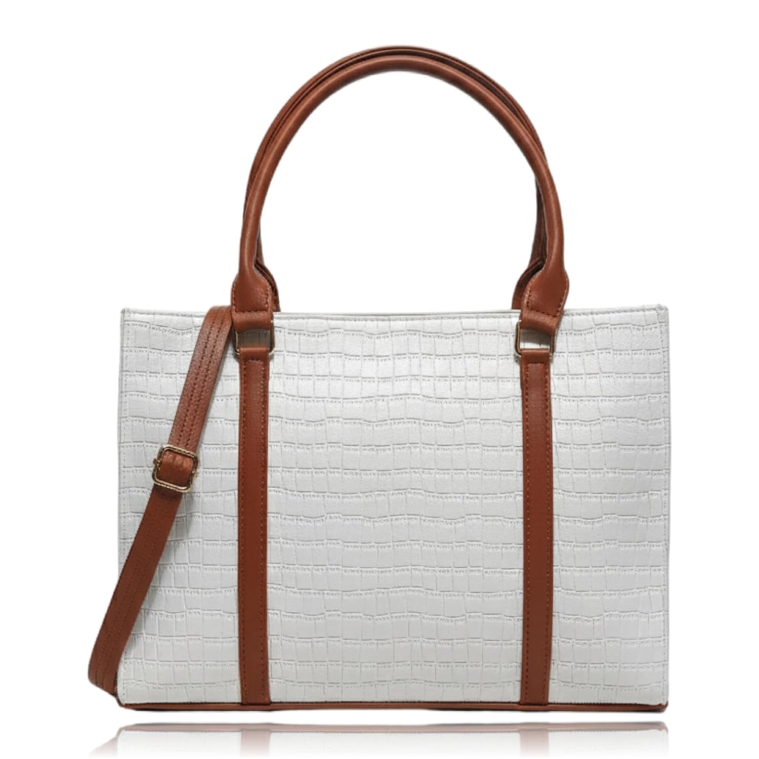 Women’s Laptop Tote Bag, 14 Inch Professional Work Bag Water-Resistant PU Leather Briefcase Messenger Shoulder Bag