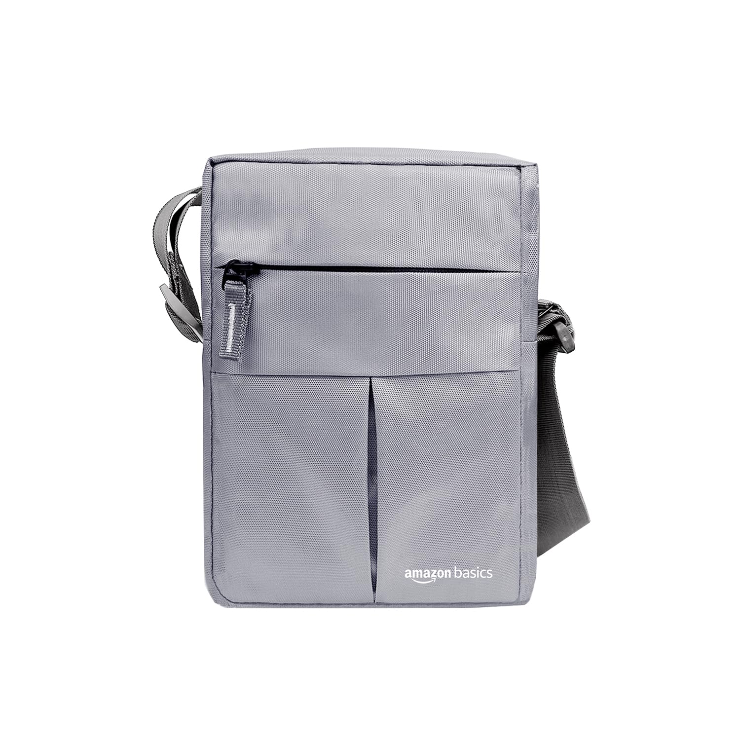 amazon basics Sling Bag/Crossbody Bag with Adjustable Strap for Daily and Travel Use, Durable, Water-Resistant, Travel-Friendly (Unisex, Silver)