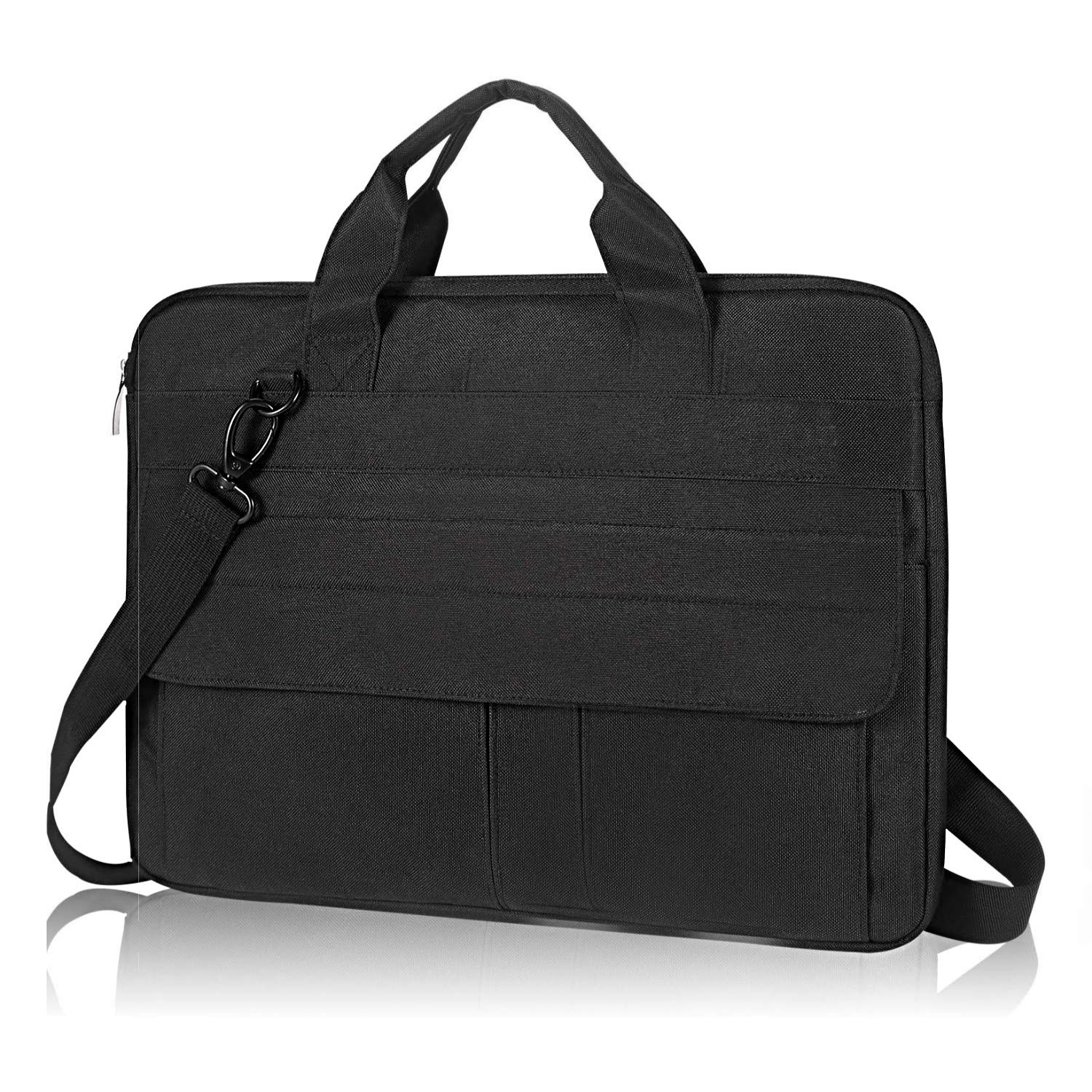 Dynotrek Skid 15.6 inch Laptop Sleeve Case Cover with Shoulder Straps Hand Bag for MacBook Pro 16″/15″ Dell Lenovo HP Asus Acer Chromebook (Charcoal Black)