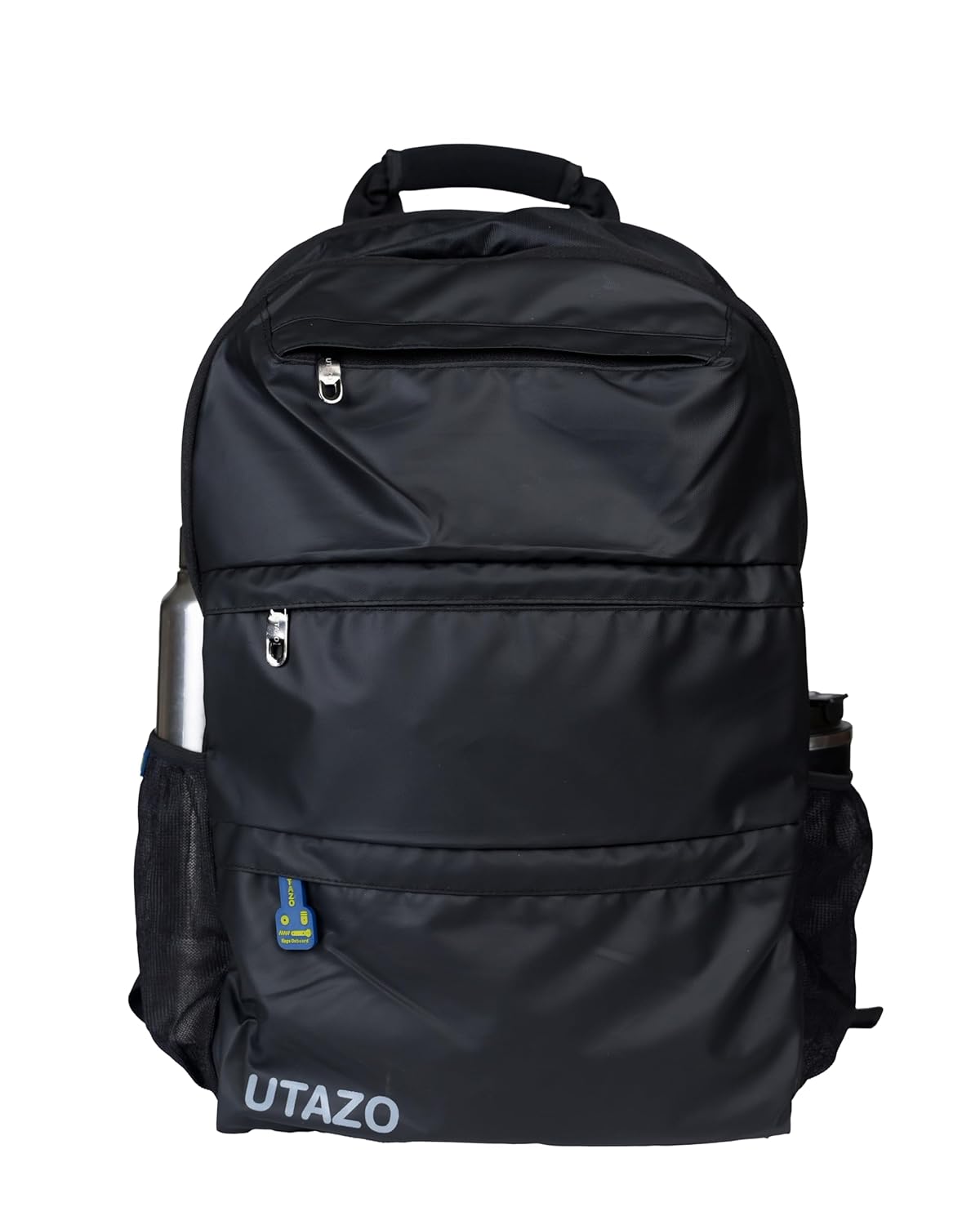 Utazo Laptop Backpack for Men & Women | 15.6 Inch 30 L Laptop Bag & Tablet Compartment, Water Resistant Anti-Theft Pocket for College, Office, Travel, Sunglass Pocket, Bottle & Umbrella Holder, Black