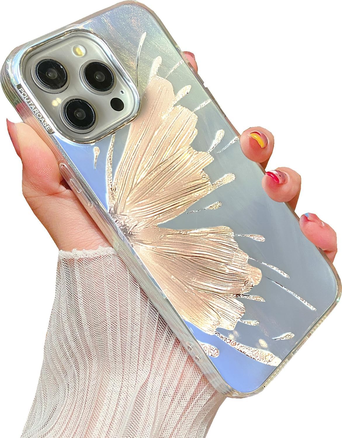 DIZORO iPhone 15 Pro Max Case,Compatible with MagSafe, Non Yellow Military-Grade Drop Protection & Hard PC Back Cover Slim Transparent Anti-Scratch Shockproof Phone Case (Gold.)