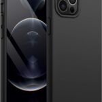 DIZORO® Microfiber Candy Case Compatible for iPhone 12 Pro Max 6.7 inch, Shockproof Slim Back Cover Liquid Silicone Case – Black