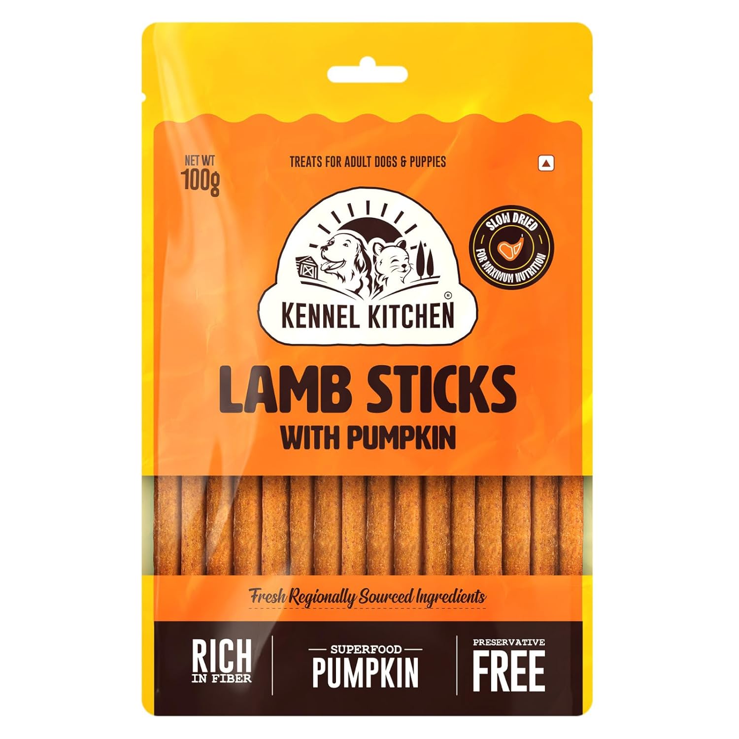 Kennel Kitchen Soft Baked Lamb with Pumpkin Sticks Treats for Dogs, 100g (Pack of 1) | Soft Dog Chew Sticks | Dog Treats for Adult Dogs and Puppies Kennel Kitchen Soft Baked Lamb with Pumpkin Sticks Treats for Dogs, 100g (Pack of 1) | Soft Dog Chew Sticks | Dog Treats for Adult Dogs and Puppies