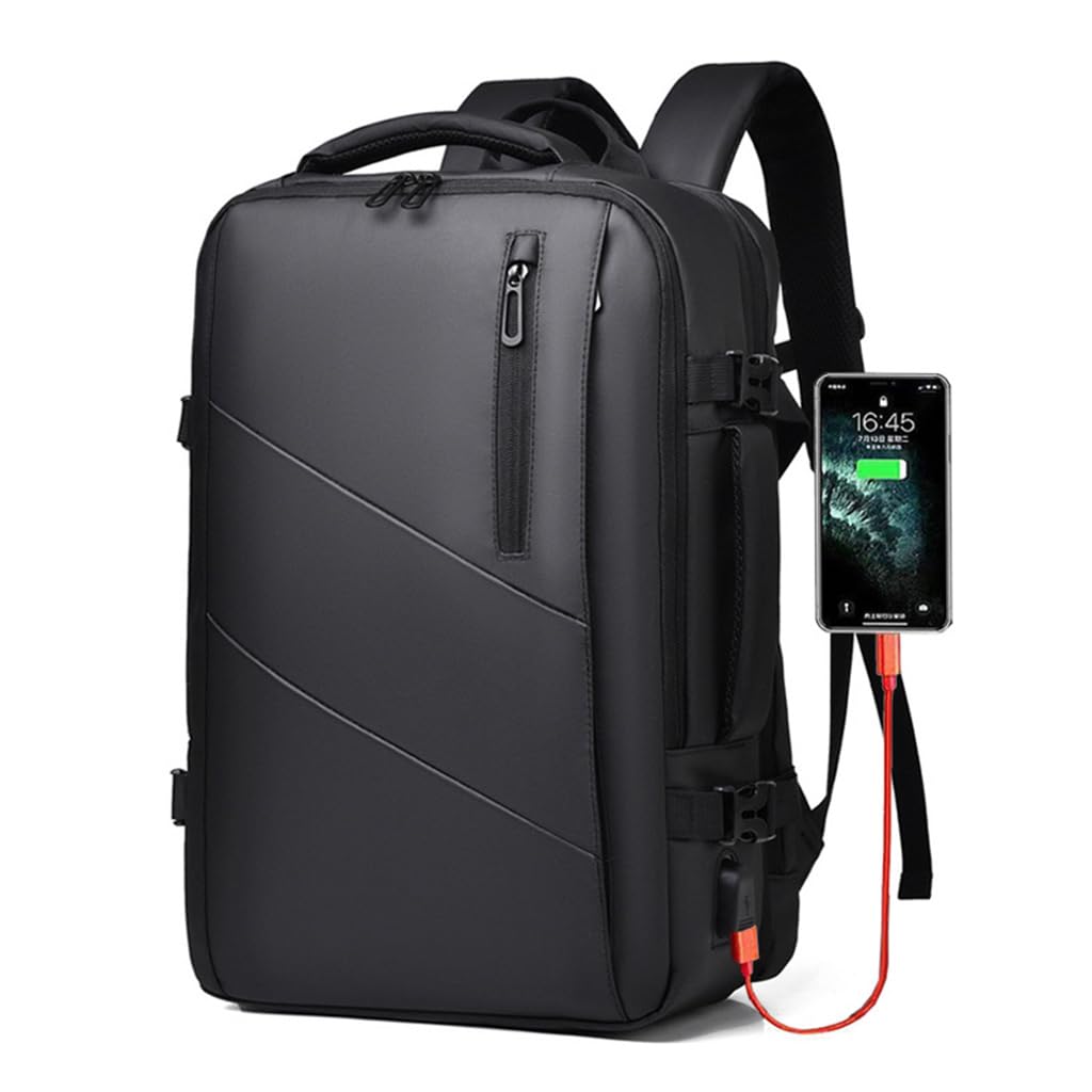 PALAY® Laptop Bags for Men Office Use Black Large Capacity Backpack Bag for Man with USB Charging Port Expandable Carry on Weekender Daypack Laptop Water-Resistant Business Rucksack PALAY® Laptop Bags for Men Office Use Black Large Capacity Backpack Bag for Man with USB Charging Port Expandable Carry on Weekender Daypack Laptop Water-Resistant Business Rucksack