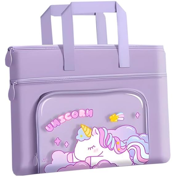 Unicorn Design Handbag 14X10 Inches, Tuition, Picnic, Laptop, Notebook Carrying Handbag For Students – Purple – Unisex Unicorn Design Handbag 14X10 Inches, Tuition, Picnic, Laptop, Notebook Carrying Handbag For Students – Purple – Unisex