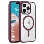 amazon basics Back Case Cover for iPhone 15 Pro (Thermoplastic Polyurethane_Plum)