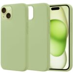 amazon basics Liquid Silicone Case for iPhone 15 | Shockproof, Drop and Camera Protection, Soft Microfiber Lining Inside| Back Case Cover for iPhone 15 – Green