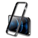 CRYSENDO Metal Bumper Case for iPhone 14 Pro | Raised Edge Protection Frame Case Cover with Soft Lining (Black)