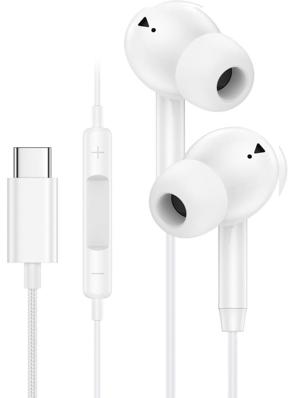 Earphones for iPhone Type-C Wired Earphones | Hi-Fi Sound, Built-in Mic & Volume Control | Compatible with iPhone 15, 16, 17, 17 Pro, iPad & All Type-C Device