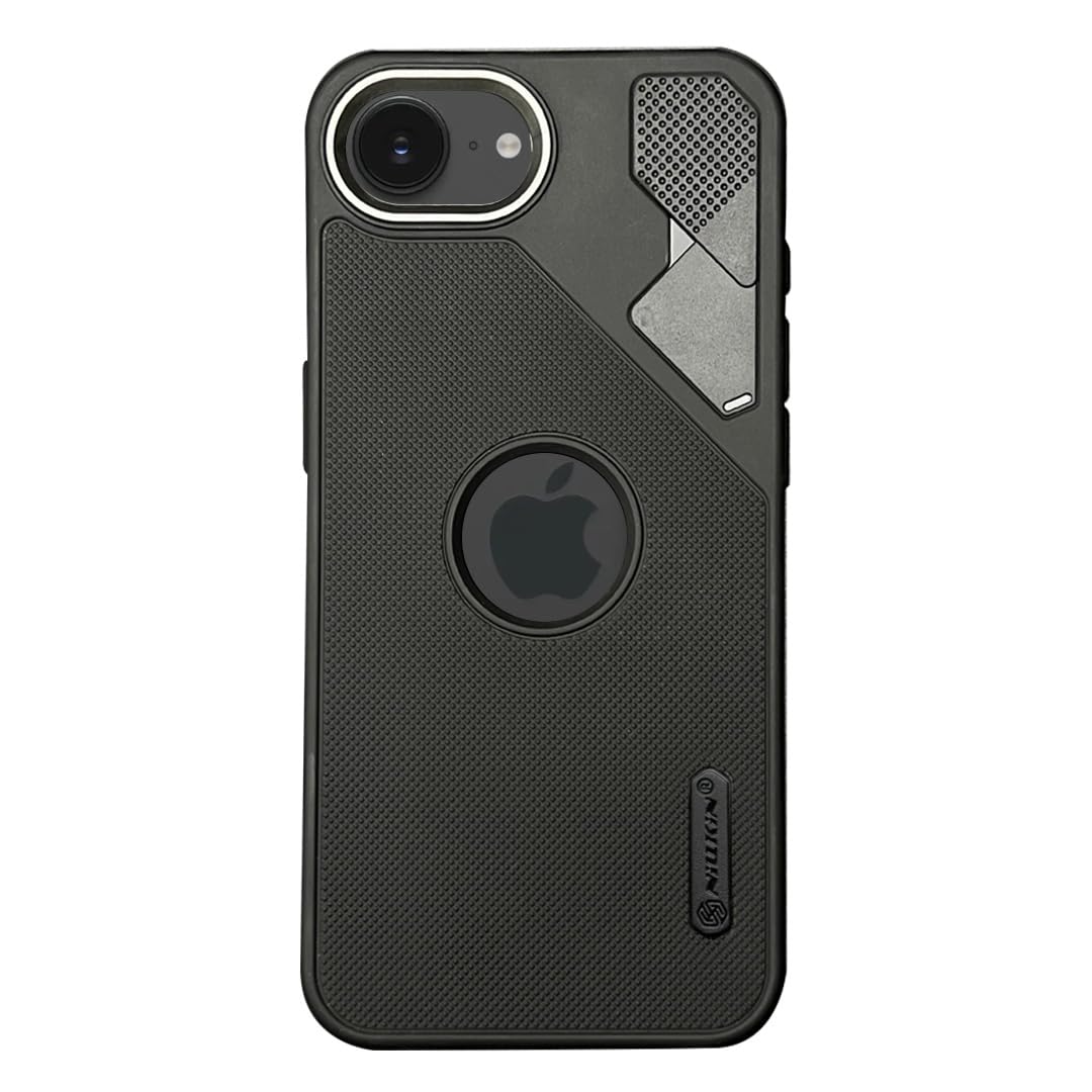 NIUKIN Frosted Shield Pro Soft Back Case for iPhone 17e | Camera Ring | Shockproof Scratchproof Cover | Black