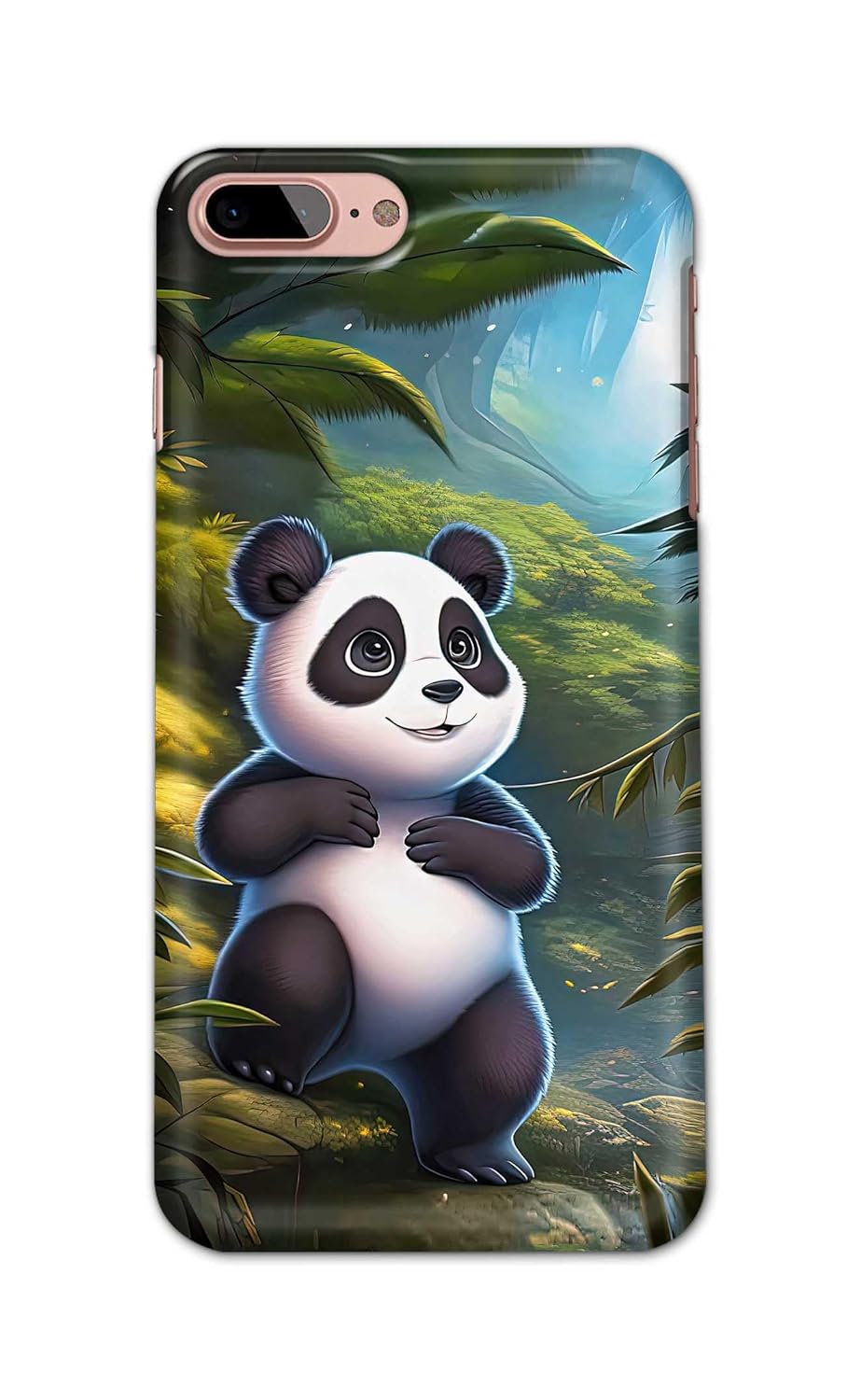 Printed Hard Back Cover for Apple iPhone 7+ Plus Back Cover (Cartoon Panda -L1) -190724(ER)